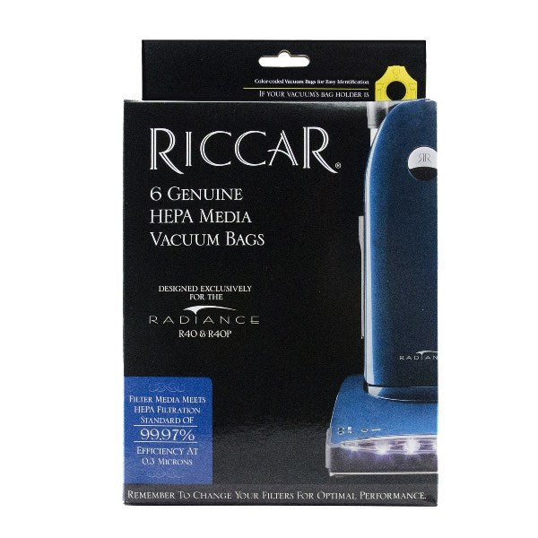 Riccar Radiance R40 Series HEPA Media Bags 6 pack Part RPH-6