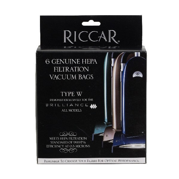 Riccar Brilliance Type W HEPA Media Vacuum Bags Part RWH-6